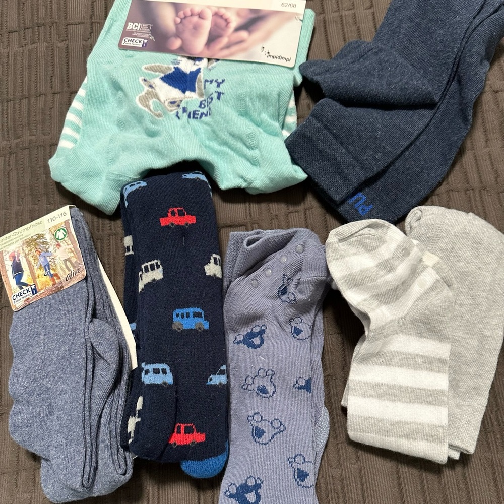 Baby cotton knit full footed and non footed tights size 3-6 months new with tags